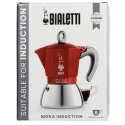 Bialetti Moka Induction 6 Kop. Espressokande Rød