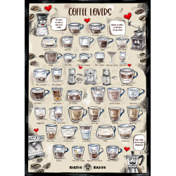 Kaffeplakat Rigtig Kaffe COFFEE LOVERS 50x70cm