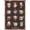 Kaffeplakat Rigtig Kaffe COFFEE DRINKS 50x70cm