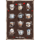 Kaffeplakat Rigtig Kaffe COFFEE DRINKS 21x30cm