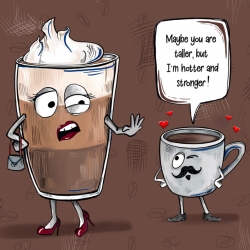 Kaffeplakat Rigtig Kaffe HOTTER & STRONGER 21x30cm