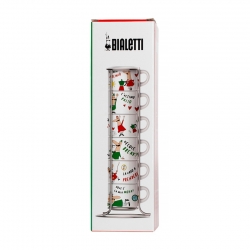 Bialetti Espressokopper Inkl. Stand 6 stk Motiver