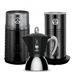 House of Barista Kaffemølle, Mælkeskummer & Bialetti 6 Kop Espressokande
