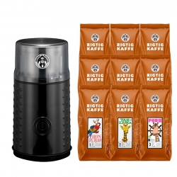 House of Barista Elektrisk Kaffekværn Inkl. 9x400g Verdenskaffe