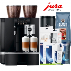 Jura Giga X8 (EA) Espressomaskine Inkl. 1L Cooler, Pleje, Kaffe & Opsætning