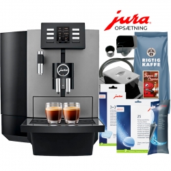 Jura X6 (EA) Espressomaskine Inkl. Pleje, Kaffe, Fast vandtilslutning & Opsætning