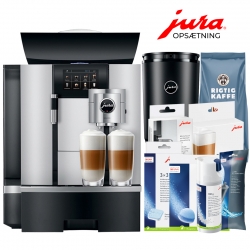 Jura Giga X3 (EB) Alu Espressomaskine Inkl. 2,5L Cooler, Pleje, 12kg Kaffe & Opsætning