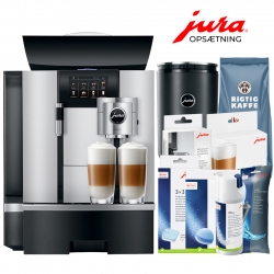 Jura Giga X3 (EB) Alu Espressomaskine Inkl. 1L Cooler, Pleje, 12kg Kaffe & Opsætning