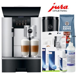Jura Giga X3c (EB) Alu Espressomaskine Inkl. 2,5L Cooler, Pleje, 12kg Kaffe & Opsætning
