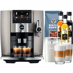 Jura J8 (EA) Midnight Silver Espressomaskine Inkl. Mælkebeholder, Tilbehør & 1kg Kaffe