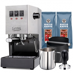 Gaggia Classic Evo Pro Stål Espressomaskine Inkl. Baristaudstyr & 2kg Kaffe