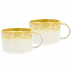 Villa Collection Styles Krus m. Hank 16 cl 2 Stk Gul/Creme