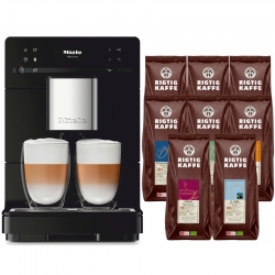 Miele CM 5310 Silence Obsidiansort Espressomaskine Inkl. 8x400g Rigtig Kaffe Organic