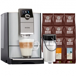 Nivona CafeRomatica 799 Stål Espressomaskine Inkl. Mælkebeholder & 8x400g Rigtig Kaffe Organic