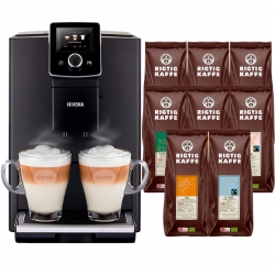 Nivona CafeRomatica 820 Espressomaskine Inkl. Mælkebeholder & 8x400g Rigtig Kaffe Organic