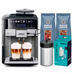 Siemens TE655203RW EQ6 Plus s500 Espressomaskine Inkl. Plejepakke, Mælkebeholder & 2kg Kaffe