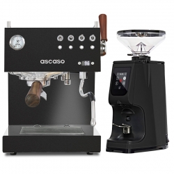 Ascaso Steel Duo Plus Black - Model 2024 Espressomaskine Inkl. Eureka Atom Touch 65 Espressokværn