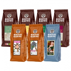 Rigtig Kaffe Økologisk Mixpakke 2,9kg Hele kaffebønner