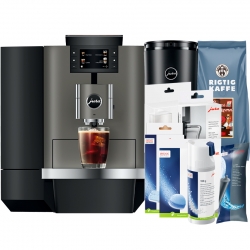 Jura X10 (EA) Dark Inox Espressomaskine Inkl. 2,5L Cooler, Pleje & 12kg Kaffe