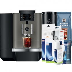 Jura X10 (EB) Dark Inox Espressomaskine Inkl. 2,5L Cooler, Pleje & 12kg Kaffe