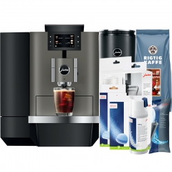 Jura X10 (EA) Dark Inox Espressomaskine Inkl. 1L Cooler, Pleje & 12kg Kaffe