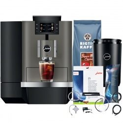 Jura X10 (EA) Dark Inox Espressomaskine Inkl. 2,5L Cooler, Pleje, Kaffe & Fast Vandtilslutning
