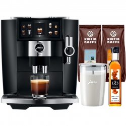 Jura J8 Twin (EA) Diamond Black Inkl. Mælkebeholder, Sirup & Kaffe