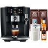 Jura J8 Twin (EA) Diamond Black Espressomaskine Inkl. Mælkebeholder, Sirup & 2x400g Rigtig Kaffe DK sprog