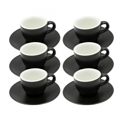 Club House Tulipano Espresso m. Underkop Mat Sort 7 cl 6 Stk