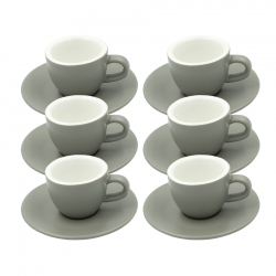 Club House Tulipano Espresso m. Underkop Mat Grå 7 cl 6 Stk