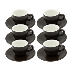 Club House Tulipano Espresso m. Underkop Mat Brun 7 cl 6 Stk