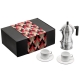 Alessi & Coffee Set Inkl. Pulcina Induktion 3 Kop. Espressokande Sort & 2 Mokkakopper