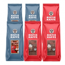 Rigtig Kaffe Crema Intenso & Super Crema 6kg Hele kaffebønner