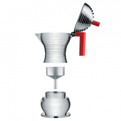 Alessi Pulcina Induktion 3 Kop. Espressokande Rød