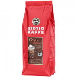 Rigtig Kaffe Crema Intenso 5kg Hele kaffebønner Inkl. Kaffeplakat Rigtig Kaffe HOTTER & STRONGER 21x30cm