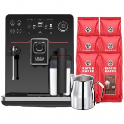 Gaggia Accademia Espressomaskine Inkl. 0,5 L Proff Mælkekande & 6kg Rigtig Kaffe Crema Intenso Hele kaffebønner