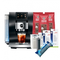 Jura Z10 (EA) Aluminium Black Espressomaskine Inkl. Startpakke DK sprog, Mælkebeholder, 3kg Rigtig Kaffe & Pleje