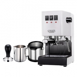 Gaggia Classic E24 Hvid Espressomaskine Inkl. Baristaudstyr