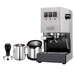 Gaggia Classic E24 Stål Espressomaskine Inkl. Baristaudstyr