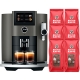 Jura S8 (EB) Dark Inox Espressomaskine Inkl. Startpakke DK sprog & 6kg Rigtig Kaffe Crema Intenso Hele kaffebønner