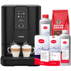 Nivona NIVO 8101 Sort Espressomaskine Inkl. Afkalkning, Kalkfilter, Mælkerens, Rensepiller & 1kg Hele kaffebønner