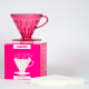 Hario V60 Filterbryg Sæt Pink Inkl. Range Server 0,6 L, Dripper 2 Kop. & Filtre