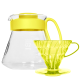 Hario V60 Filterbryg Sæt Gul Inkl. Range Server 0,6 L, Dripper 2 Kop. & Filtre