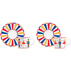 Bialetti Nøddeknækkeren Espressokopper Inkl. Underkopper 2 stk 8 cl