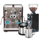 Profitec RIDE Espressomaskine Inkl. Eureka Mignon Libra 65 Chrome/Mat Sort Espressokværn, Knockbox & Mælkekande 0,5L