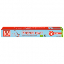Black Coffee Roasters Espresso Roast Kaffekapsler Øko 10 x 10 stk