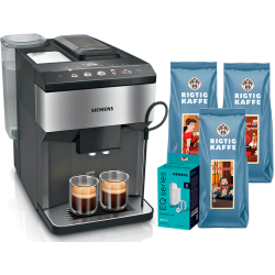 Siemens TP517R03 EQ500 Espressomaskine Inkl. Plejepakke & 1,5kg Rigtig Kaffe Hele kaffebønner