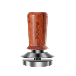 IKAPE Kalibreret Tamper med Fjeder & Riller 58 mm Valnød