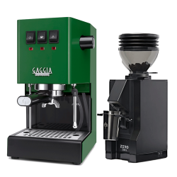 Gaggia Classic E24 Jungle Green Espressomaskine Inkl. Eureka Mignon Zero 55s Mat Sort Espressokværn