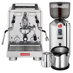 La Pavoni New Botticelli Specialty LPSBSS03NO Espressomaskine Inkl. Prosumer Chrome Kværn, Baristaudstyr & kopper